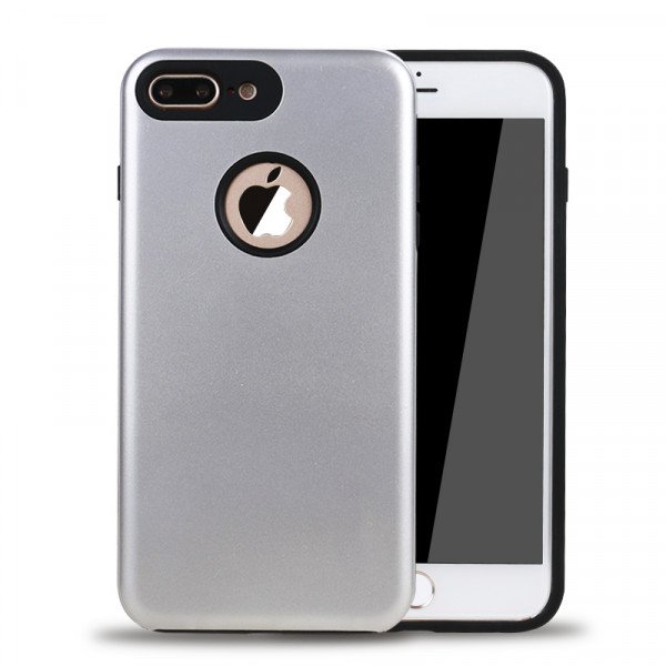 Wholesale iPhone 7 Plus Tough Armor Hybrid Case (Silver)
